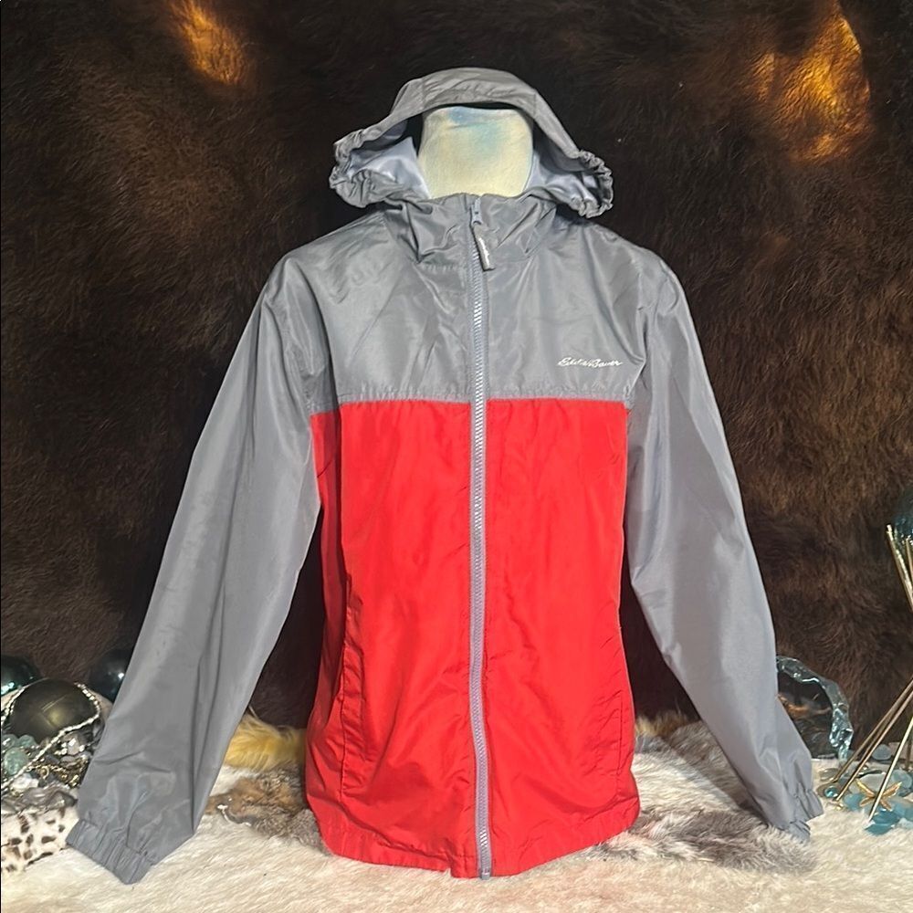 Eddie Bauer Red and Gray Hooded Jacket 14/16 (5225C)
